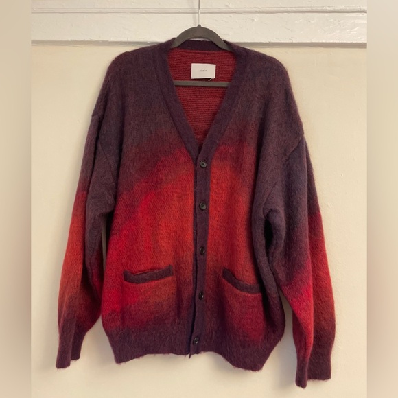 STEIN Burgundy Gradient Mohair Cardigan Purple Red Soft Oversized Sweater Medium - Picture 3 of 16